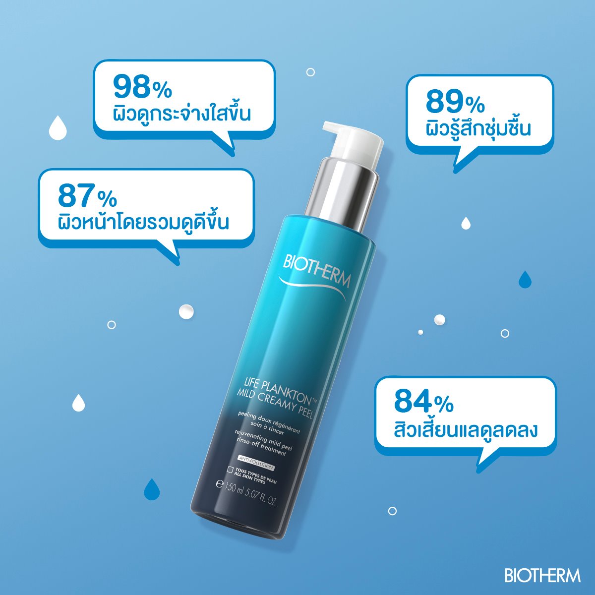 Biotherm Life Plankton Mild Creamy Peel 150ml กัมมี่สครับแพลงตอน สครับปราศจากเม็ดบีดส์